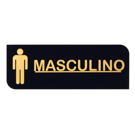 Placa Acrílica Sinalizadora de Banheiro Masculino Decorativa