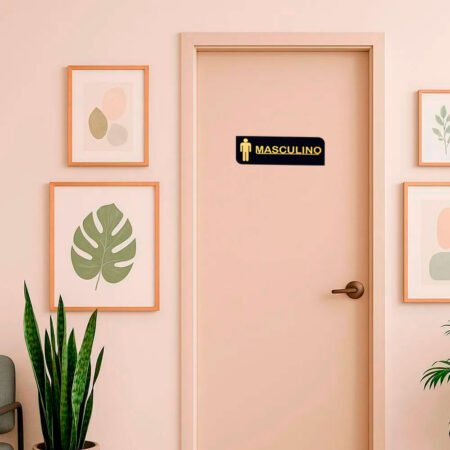 Placa Acrílica Sinalizadora de Banheiro Masculino Decorativa - Imagem 3