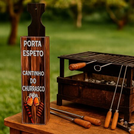Porta Espetos de Churrasco Rústico Decor - Cantinho do Churrasco - Imagem 3