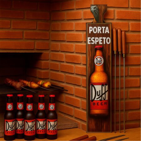 Porta Espetos de Churrasco Rústico Decor - Cerveja Duff Beer - Imagem 3