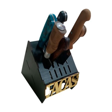 Porta Facas Faqueiro Organizador de Cozinha Gourmet BBQ Decor Gold - Imagem 3