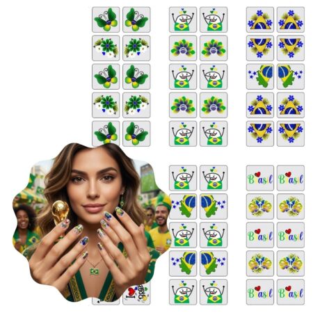Kit 120 Adesivos de Unha 3D Nail Art para Unhas Decoradas Brasil