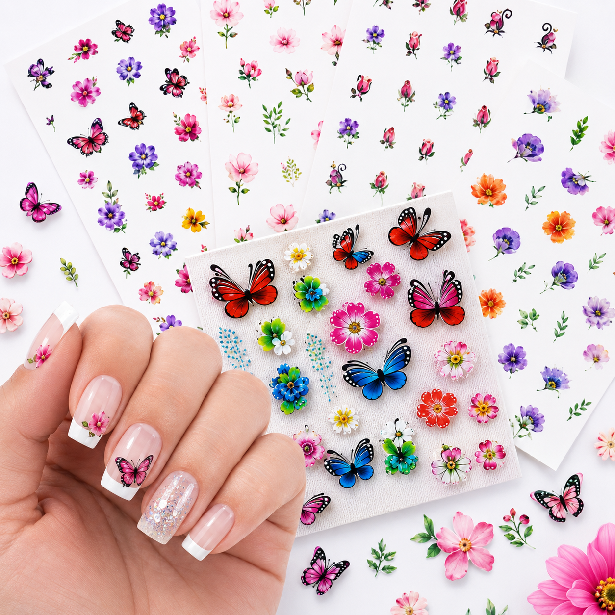 Kit 60 Películas de Unha 3D Nail Art para Unhas Decoradas - Imagem 2