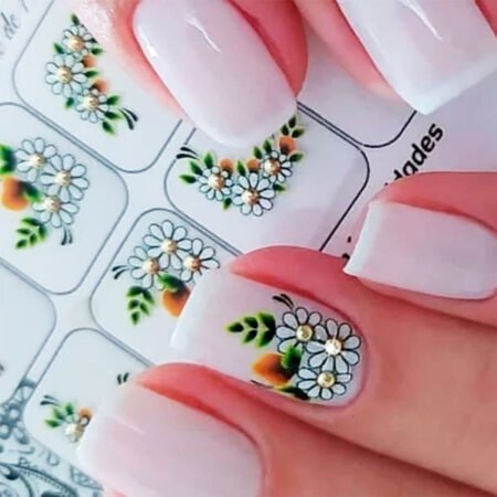 Kit 120 Adesivos de Unha 3D com Pedrarias Efeito Cristal Nail Art