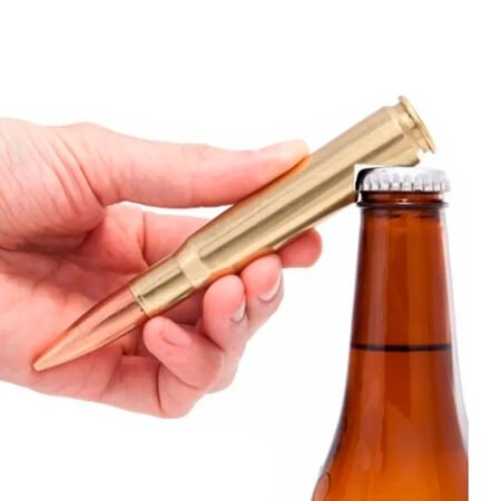 Abridor de Garrafas Decorativo em Formato de Projétil .50 BBQ Beer