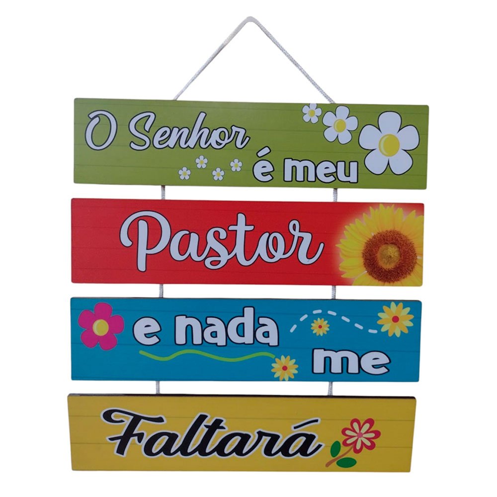 Placa em Madeira Decorativa – O Senhor é Meu Pastor e Nada Me Faltará