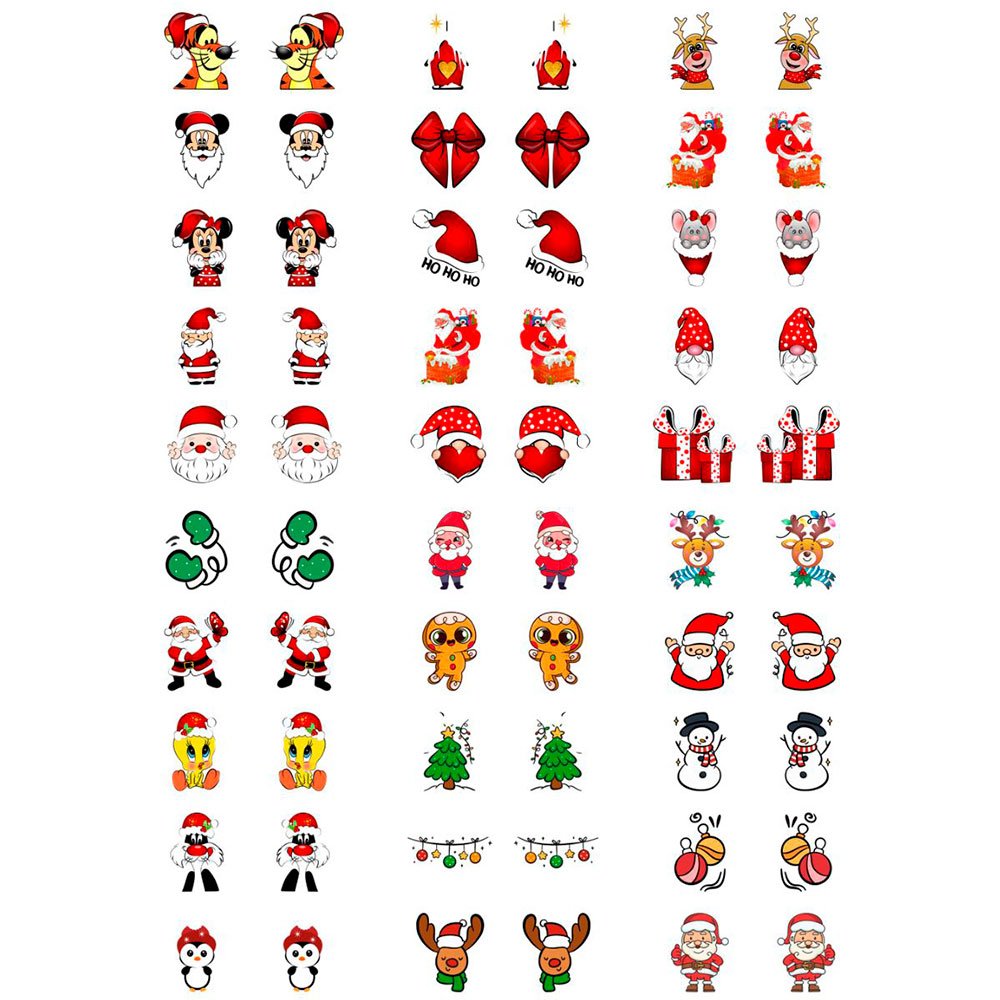 Kit 60 Películas Adesivas de Unha Natalinas 3D Nail Art Decoração de Natal - Imagem 5